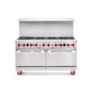 American Range AR-12-CL-SBR 72" Gas 12 Burner Range w/ Convection Oven & Storage Base