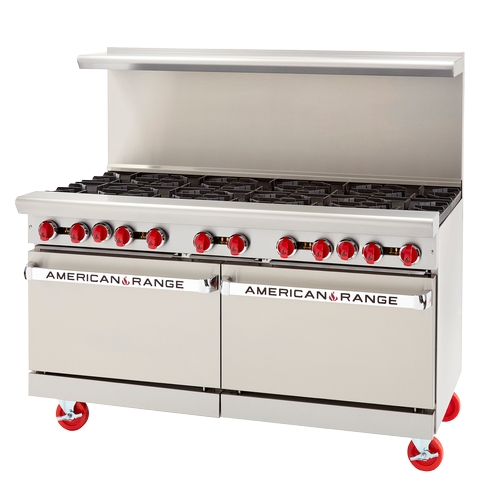 American Range AR-24G-8B-126L-SBR 72" Gas 8 Burner Range w/ 24" Left Side Manual Griddle