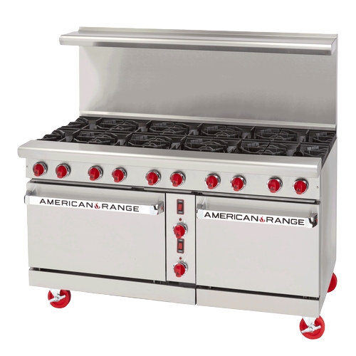 American Range ARGF-10-126L 60" Commercial 10 Burner Gas Green Flame Range