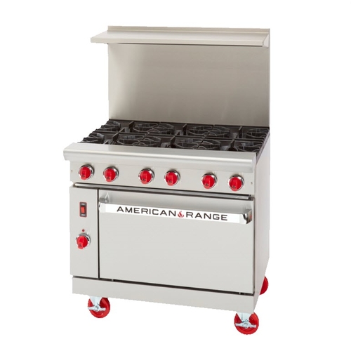 American Range ARGF-24G-2B-C 36" Gas 2 Burner Green Flame Range w/ 24" Manual Griddle