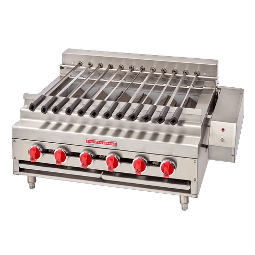 American Range ARKB-60-R 66" Countertop 10 Burner Gas Rotisserie Kebob Broiler