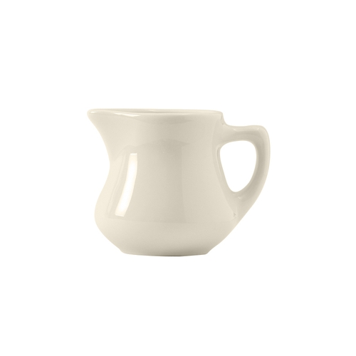 Tuxton China Inc BER-055 DuraTux 5-1/2 oz. Eggshell Ceramic Creamer - 1 Doz