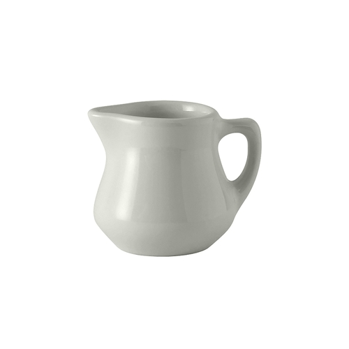 Tuxton China Inc BWR-035 DuraTux 3-1/2 oz. White Ceramic Creamer w/ Handle - 1 Doz