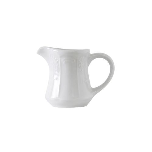 Tuxton China Inc CHR-035 Chicago 3-1/2 oz. Porcelain White Creamer w/ Handle - 1 Doz