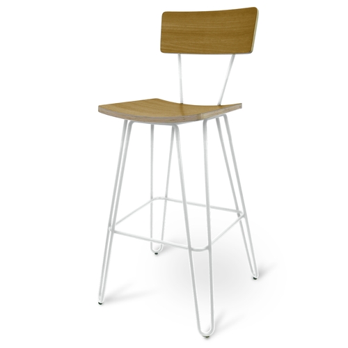 Just Chair Manufaturing M90530 CITYStyle Urban Steel Barstool w/ Hairpin Legs & Footrest