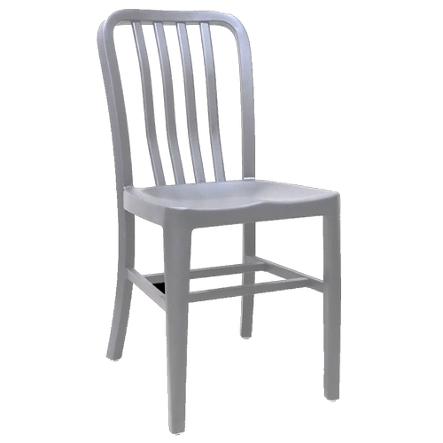 Just Chair Manufaturing A22018 Industrial Aluminum Welded Frame Side Chair w/ Slat Back