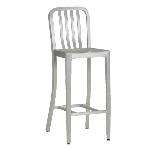 Just Chair Manufaturing A22030 Industrial Aluminum Welded Frame Barstool w/ Slat Back