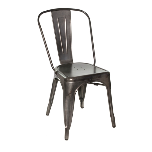 Just Chair Manufaturing G42518 Industrial Gunmetal Galvanized Welded Frame Stacking Chair