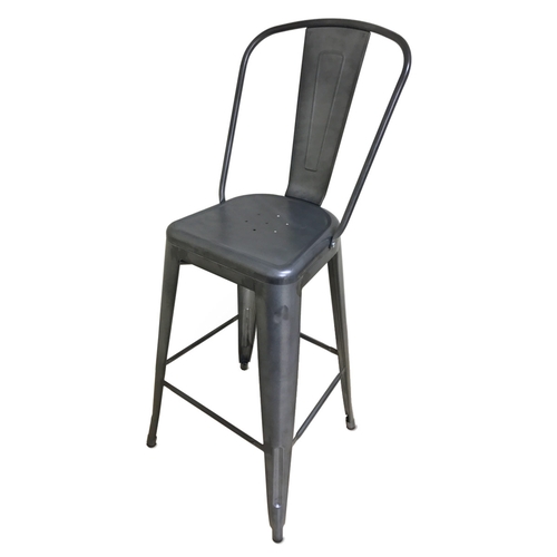 Just Chair Manufaturing G42630 Industrial Galvanized Welded Frame Gunmetal Finish Bar Stool