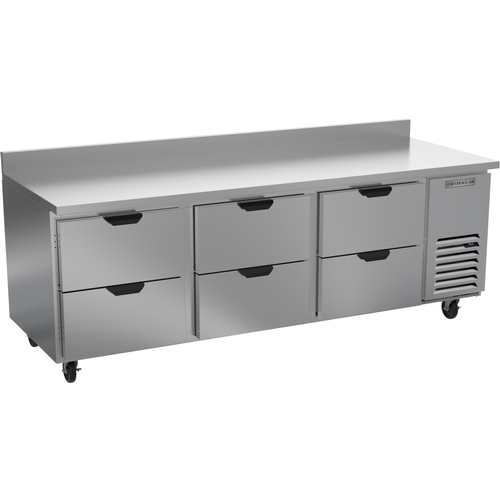 Beverage Air WTRD93AHC-6 93" Wide Three Section Six Drawer Worktop Refrigerator