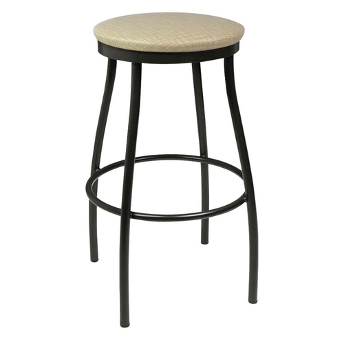 Just Chair Manufaturing M66830X-COM Industrial Black Powder Coat Metal Frame Backless Bar Stool