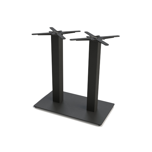 Just Chair Manufaturing TBFLAT-RECT Metal Dining Height 16" x 28" Double Column X-Top Table Base