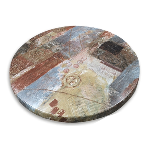 Just Chair Manufaturing JA-ISOTT-36R-RCW isotop® Rustic Color Wash Finish 36" Laminate Table Top