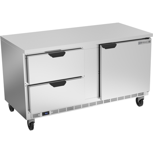 Beverage Air WTRD60AHC-2-FLT 60" Wide Two Section Worktop Refrigerator With Two Drawers