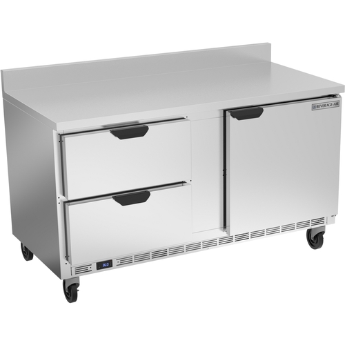 Beverage Air WTRD60AHC-2-FIP 60" Wide Two Section Worktop Refrigerator With Two Drawers