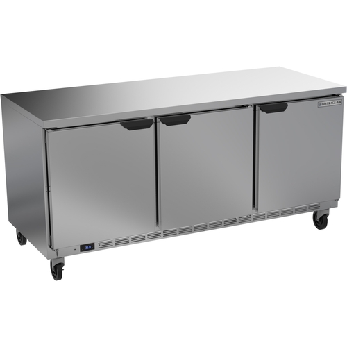 Beverage Air WTR72AHC-FLT 72" Wide Three Section Worktop Refrigerator