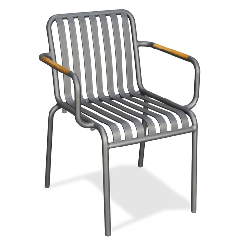 Just Chair Manufaturing A33018A Molded & Welded Aluminum Stackable Outdoor Arm Chair