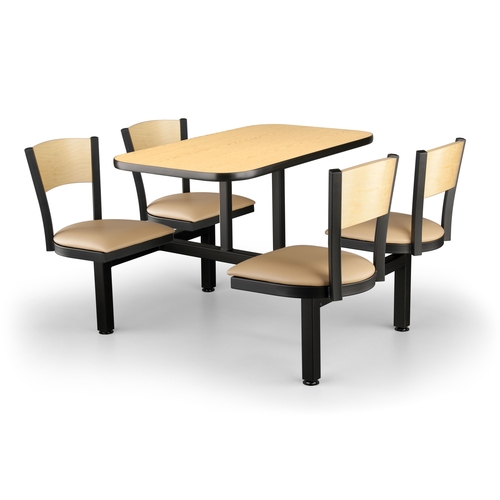 Just Chair Manufaturing CLUS-IS-4S-WB Cluster 24" Steel Black Table Island Unit w/ Swivel Seats