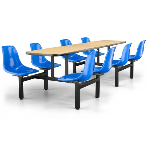 Just Chair Manufaturing CLUS-IS-8S-BB Cluster 108" Steel Black Table Island Unit w/ Swivel Seats