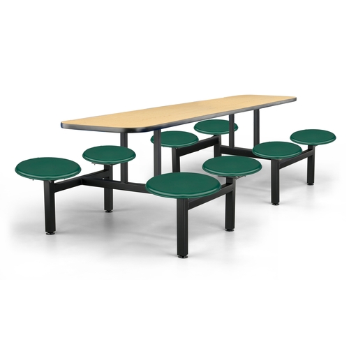 Just Chair Manufaturing CLUS-IS-8S-BS Cluster 108" Welded Steel Black Table Island Unit