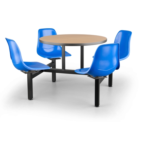 Just Chair Manufaturing CLUS-RD36-4S-BB Cluster 36" diameter Welded Steel Black Table Island Unit