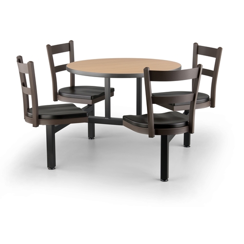 Just Chair Manufaturing CLUS-RD36-4S-MB Cluster 36" dia. Welded Steel Black Table Island Unit