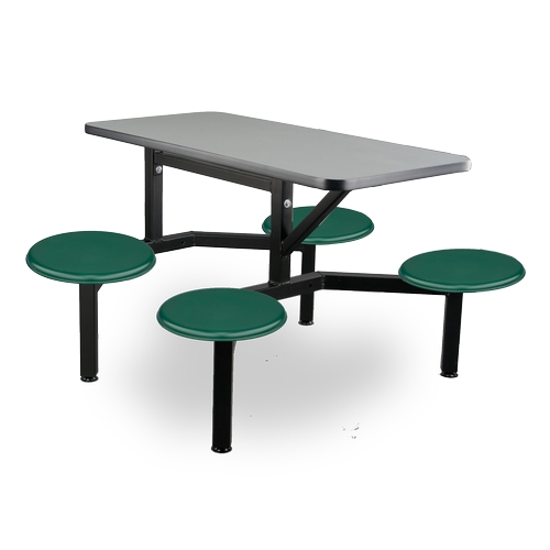 Just Chair Manufaturing CLUS-RD42-4S-BS Cluster 42" Diameter Welded Steel Black Table Island Unit