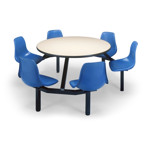 Just Chair Manufaturing CLUS-RD48-6S-BB Cluster 48" dia. Welded Steel Black Table Island Unit