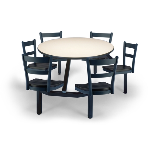 Just Chair Manufaturing CLUS-RD48-6S-MB Cluster 48" dia. Welded Steel Black Table Island Unit