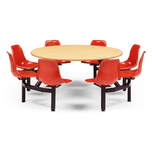 Just Chair Manufaturing CLUS-RD60-8S-BB Cluster 60" Diameter Welded Steel Black Table Island Unit