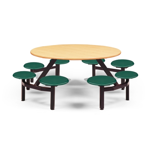 Just Chair Manufaturing CLUS-RD60-8S-BS Cluster 60" dia. Welded Steel Black Table Island Unit