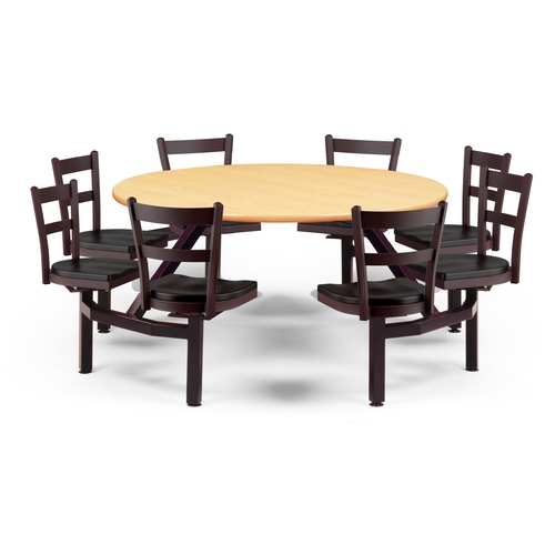 Just Chair Manufaturing CLUS-RD60-8S-MB Cluster 60" dia. Welded Steel Black Table Island Unit