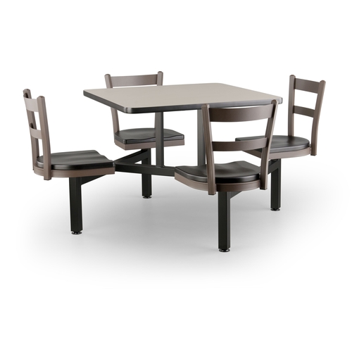 Just Chair Manufaturing CLUS-SQ36-4S-MB Cluster 36" x 36" Welded Steel Black Table Island Unit
