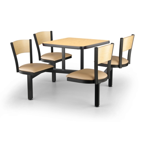 Just Chair Manufaturing CLUS-SQ36-4S-WB Cluster 36" x 36" Welded Steel Black Table Island Unit