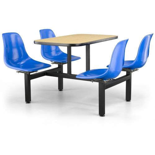 Just Chair Manufaturing CLUS-SQ42-4S-BB Cluster 42" x 42" Welded Steel Black Table Island Unit