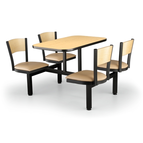 Just Chair Manufaturing CLUS-SQ42-4S-WB Cluster 42" x 42" Welded Steel Black Table Island Unit