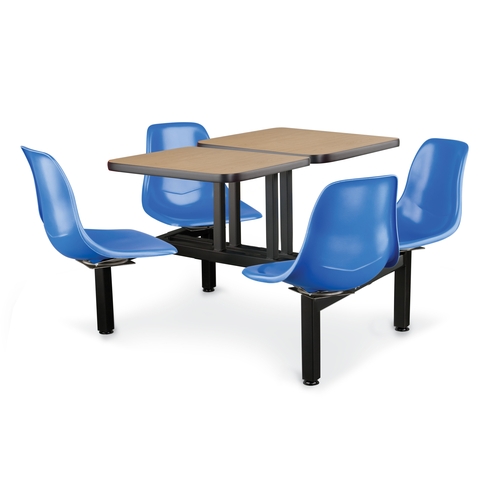 Just Chair Manufaturing CLUS-ST-4S-BB Cluster Welded Steel Black (2) 21" x 24" Table Island Unit