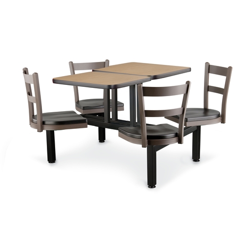Just Chair Manufaturing CLUS-ST-4S-MB Cluster Welded Steel Black (2) 21" x 24" Table Island Unit
