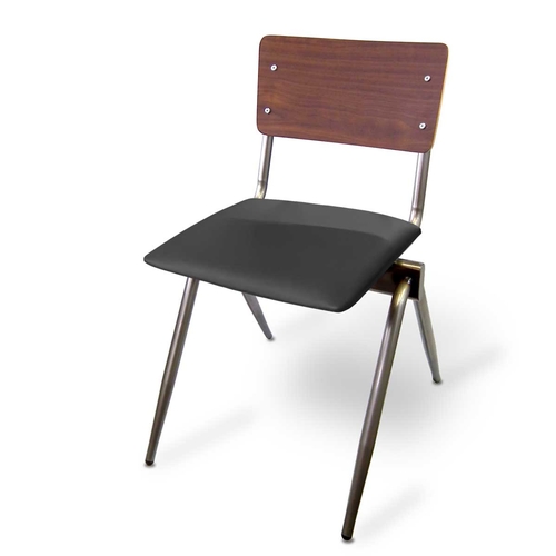 Just Chair Manufaturing CSU-90818-PS-COM CITYStyle Urban Steel Frame Side Chair w/ Wood Back & Seat