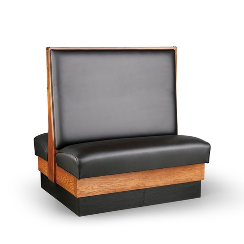 Just Chair Manufaturing JBD-WSS-48-GR1/COM 48"H Double Sided Custom Wood Plank Frame Booth