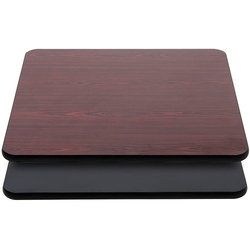 Just Chair Manufaturing JER3045-B/DM Black/Dark Mahogany 45" x 30" Melamine Reversible Table Top