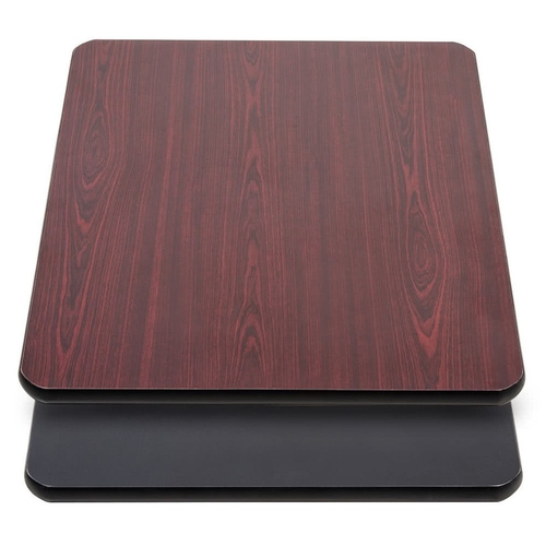 Just Chair Manufaturing JER4242-B/DM Black/Dark Mahogany 42" x 42" Melamine Reversible Table Top