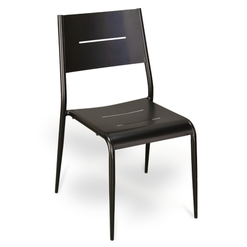 Just Chair Manufaturing JTM32118-BLK Black Aluminum Frame Stacking Side Chair w/ Rubber Glides
