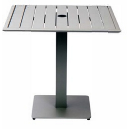 Just Chair Manufaturing JTMO-GREY-2432 Silver-Grey Aluminum 32" x 24" Outdoor Dining Table