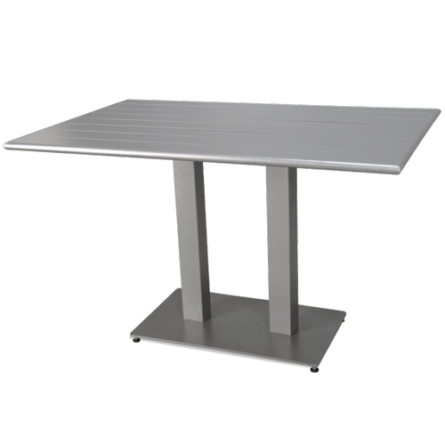 Just Chair Manufaturing JTMO-GREY-3248 Silver-Grey Aluminum Outdoor 48" x 32" Square Dining Table