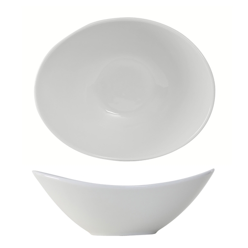 Tuxton China Inc BPD-1007 DuraTux 40 oz. Porcelain White Capistrano Bowl - 1 Doz