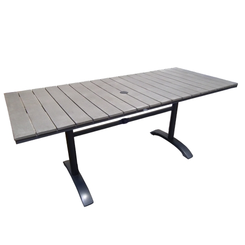 Just Chair Manufaturing PW801TT-3072-UMB Antique Gray Aluminum 72" x 30" Dining Height Table Unit