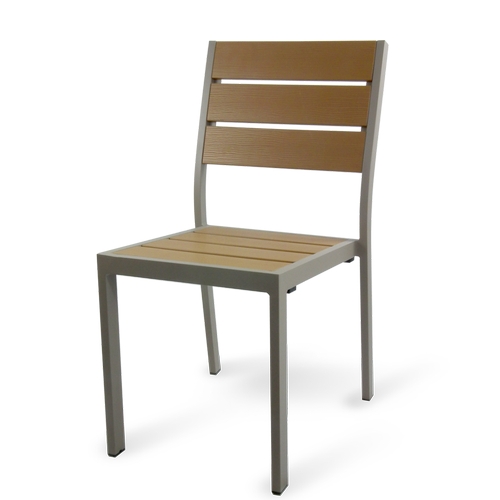 Just Chair Manufaturing PW80318 Welded Aluminum Frame Weather-Proof Stacking Side Chair