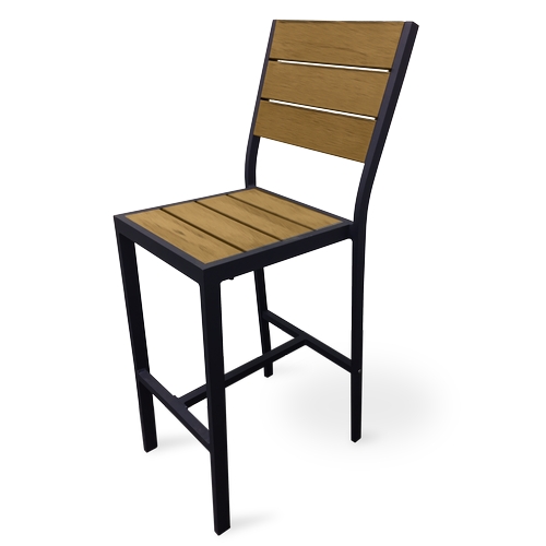 Just Chair Manufaturing PW80630 Welded Aluminum Frame Weather-Proof Stacking Bar Stool