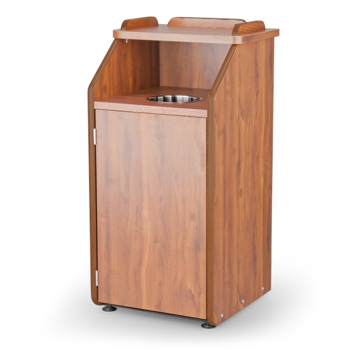 Just Chair Manufaturing TRCPT-11SH-GR1 24" x 24" Trash Receptacle w/ Drop Chute & Tray Shelf